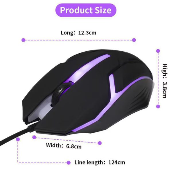 Mouse de gaming X1, iluminare multicolor, design ergonomic, negru